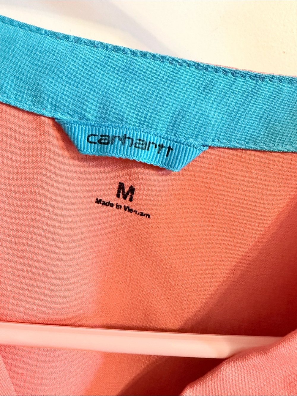 Carhartt Coral Pink Scrub Set with Teal Accents - Picture 4 of 12